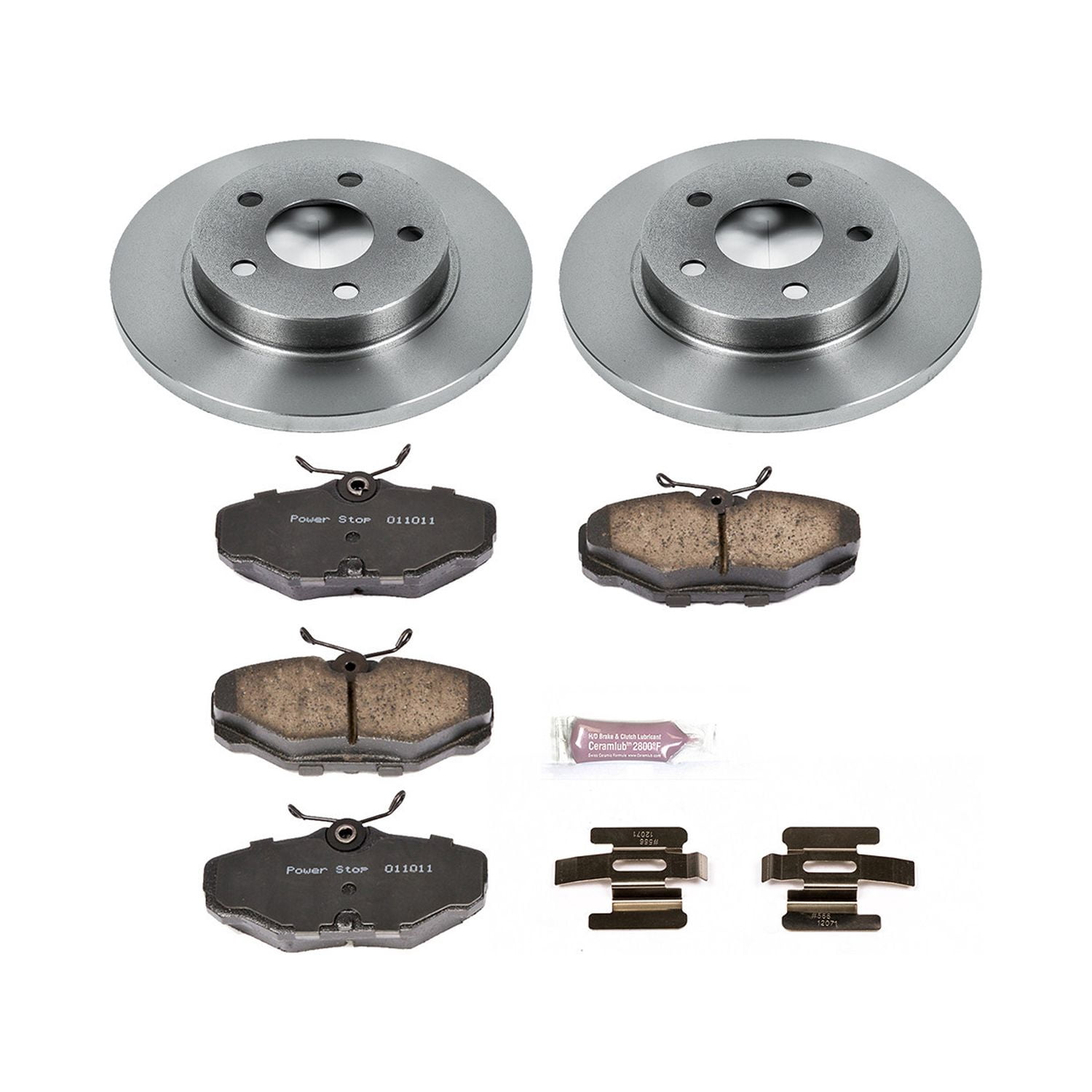 Power Stop Rear Stock Replacement Brake Pad and Rotor Kit KOE1298