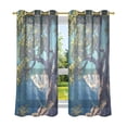 thumbnail image 6 of Yayeee Window Curtains Light Filtering 63"x42" Grommet Panel Pair Home Living Room Decor, Blue Tree, 6 of 7
