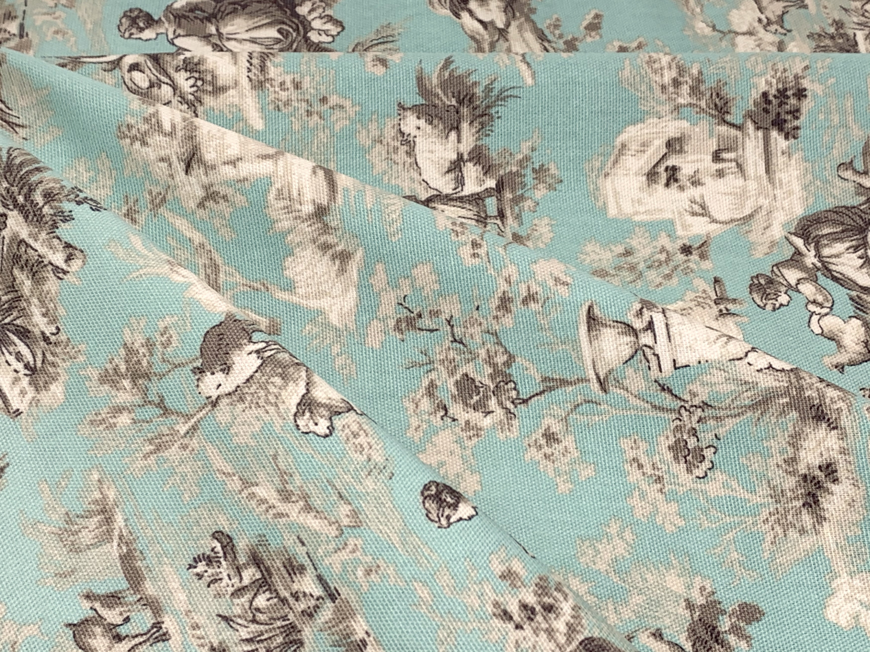 Waverly Inspirations 45" 100% Cotton Toile Sewing & Craft Fabric By the Yard, Sky
