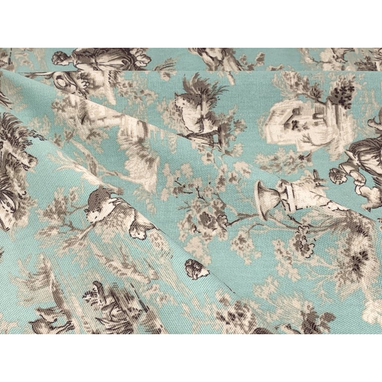 Waverly Inspirations 100% Cotton Duck 45 inch Width Toile Sky Color Sewing Fabric by The Yard, Size: 36 inch x 45 inch, Blue