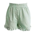 thumbnail image 5 of vigerkar Womens Boxer Shorts Y2K Ruffle 2026 Summer Spring Lounge Striped Casual Beach Pj Bottoms Pockets (Light Green, XXL）, 5 of 6