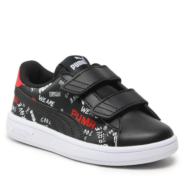 Tenis Puma Smash V2 Brand Love V PS para Niños UNISEX 389759-02 negro 18 Puma 389759-02 SMASH V2 BRAND LOVE V PS