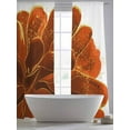 thumbnail image 5 of Orange Gold Flower Sheer Curtains 108 Inches Long 2 Panels Orange Gradient Vintage Abstract Line Light Filtering Semi Sheer Window Curtains Drapes for Bedroom Living Room 52"x108", 5 of 7