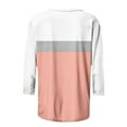 thumbnail image 4 of Olyvenn 3/4 Sleeve Baseball Style T Shirts Womens Jersey Tops Three Quarter Sleeve Casual Style Summer Color Block Tees Multicolor M, 4 of 7