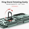 thumbnail image 6 of Dteck for Samsung Galaxy Z Fold 5 Phone Case, Ring Magnetic Kickstand & Slide Camera Cover, Shockproof Armor work with Car Mount Holder Case for Samsung Galaxy Z Fold 5 5G,Darkgreen, 6 of 8