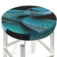 thumbnail image 3 of Bingfone Blue Viper Snake1 Padded Round Bar Stool Cover Cushion with Elastic Fabric Round Chair Seat - Blue Viper Snake1, 3 of 7