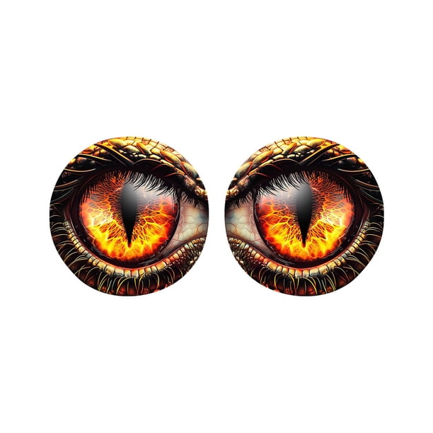 Clearance!Pegatina colorida para faros delanteros de ojos de dragón, pegatina redonda para faros delanteros, pegatina estereoscópica 3D, pegatina divertida para coche