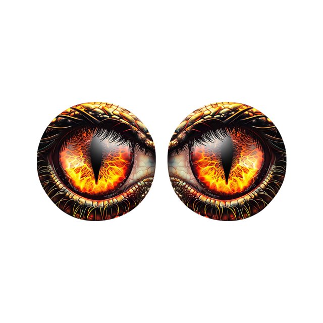 Colorful Dragon Eyes Headlight Sticker Round Headlight Sticker 3D Stereoscopic Funny Car Sticker