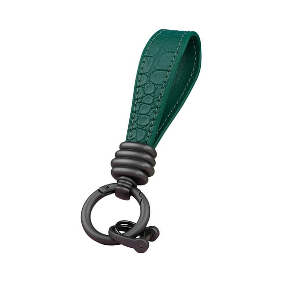 Uutvmp Leather Rope Car Key Pendant, Threaded Men's High-grade Key Ring Design Sisal Pattern Leather Keychain