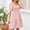 Pink, variant on Elvqul Midi Dresses Women Ruffled Short Sleeve Plain Silk Girls Square Neck Pink Dresses