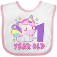 thumbnail image 3 of Inktastic 1 Year Old with Cute Unicorn Birthday Girls Baby Bib, 3 of 4