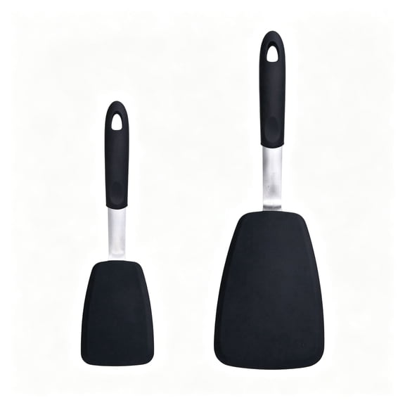 Silicone Spatula Turner - Flexible Heat Resistant Spatula for Cooking, Non Stick Thin Turner for Eggs, Pancakes, Cookies - Food Grade Silicone Flipper for Frying Pan & Bakeware
