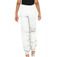 thumbnail image 3 of A2Y Women's Solid Sporty Style Ruched Adjustable Drawstring Jogger Pants White L, 3 of 3