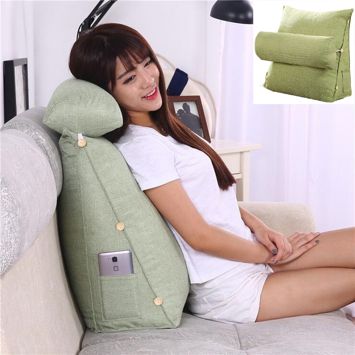 Wedge Reading Pillow Triangle Lumbar Pillows Slow Back Support Pillow Adjustable Pillow Sofa Bed Office Chair Rest Neck Support Pillow