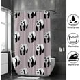 thumbnail image 4 of Coolnut Bath Shower Curtain Liners Pandas On Old Pink 66x72in Polyester Waterproof with 12 Curtain Hooks, 4 of 6