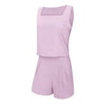 thumbnail image 4 of MKLEKYY Pantalones Cortos Deportivos Para Mujer Conjuntos De 2 Piezas Para Mujer Conjuntos A Juego Pantalones Cortos De Dos Piezas Tops Cortos Conjunto De Ropa De Moda, 4 of 5