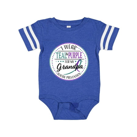 

Inktastic Suicide Prevention- I Wear Teal and Purple for My Grandpa Gift Baby Boy or Baby Girl Bodysuit