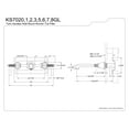 thumbnail image 5 of Kingston Brass KS7026GL Georgian Two-Handle Wall Mount Roman Tub Faucet, Polished Nickel, 5 of 8