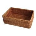 thumbnail image 1 of keepw Wood Storage With Natural Basket Box Basket Traditional Vietnamese Rattan Basket Easy Storage Basket Storage Box Small square basket L, 1 of 6
