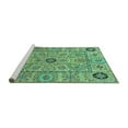 thumbnail image 2 of Ahgly Company Machine Washable Indoor Rectangle Abstract Turquoise Blue Modern Area Rugs, 7' x 10', 2 of 4