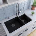 thumbnail image 3 of Pemberly Row Black 34" Double Bowl Undermount Granite Composite Kitchen Sink, 3 of 9