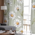 thumbnail image 4 of Sage Green Flower Sheer Curtains 72 Inches Long 2 Panels Set, Window Sheer Curtains for Living Room/Bedroom, Vintage Watercolor Floral Leaf Light Filtering Rod Pocket Curtain 52'' x 72'' x 2, 4 of 7