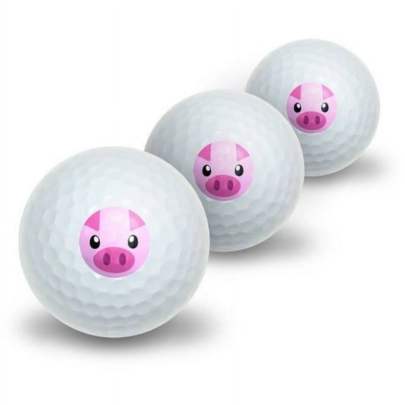 Pig Face Closeup Farm Animal Novelty Golf Balls, 3pk