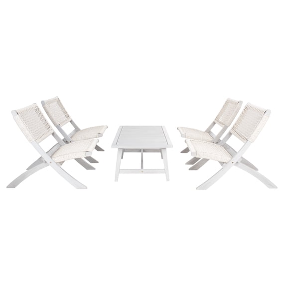 SAFAVIEH Blaze Outdoor Patio 5 Piece Coffee Set, Grey