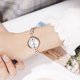 thumbnail image 5 of Reloj de pulsera de cuarzo informal con correa de aleación de moda y esfera redonda para mujer (oro rosa blanco), 5 of 6