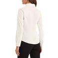 thumbnail image 3 of INSPIRE CHIC Women's Color Block Button Down Long Sleeve Work Shirt M Solid White, 3 of 6