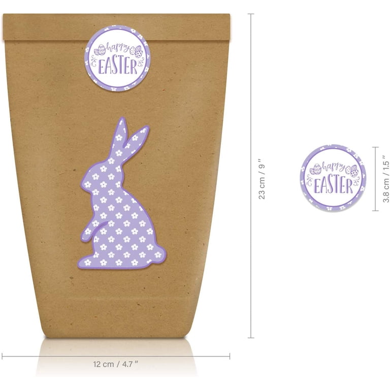 50 PCS Happy Easter Plastic Gift Bags With Ties - 6.69x9.84 Inch Party Favor Bags For Candy, Toys, Easter Egg Hunt