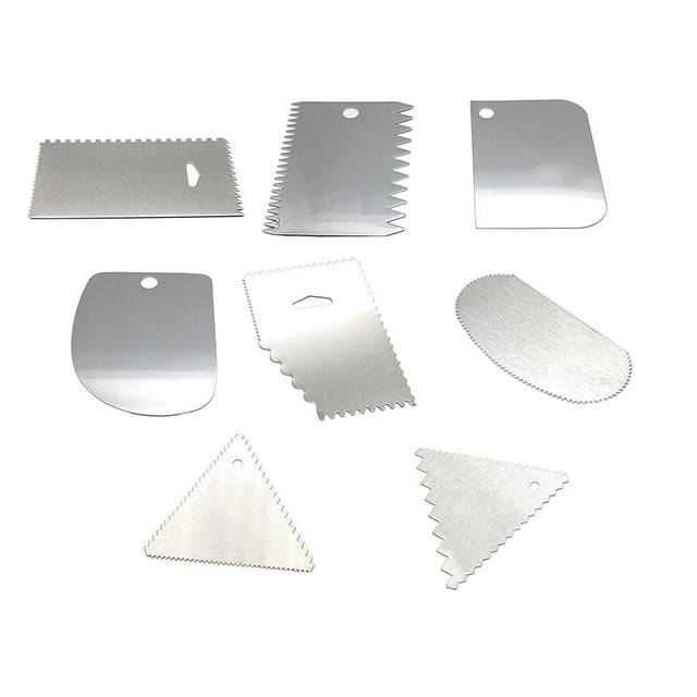 Stainless Steel Cake Scraper Cream Icing Smoothers Teeth Edge Cakes Decorating Sugar Craft Baking Accessory Household Tools Type 5