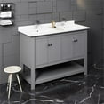 thumbnail image 2 of Fresca Manchester 48" 4-door Double Sinks Wood Bathroom Cabinet in Gray, 2 of 8