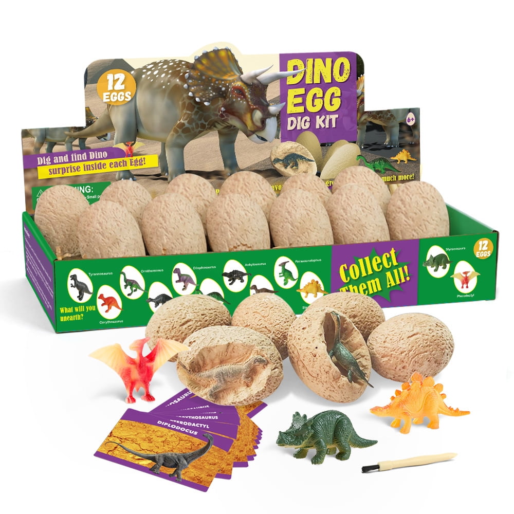 Dig a Dozen Dino Egg Dig Kit - Easter Egg Dinosaur Toys for Kids 