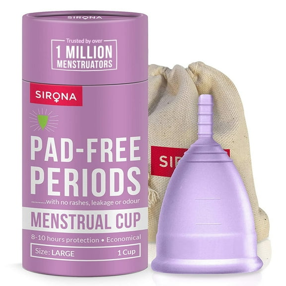 Sirona Reusable Menstrual Cup Large | Reusable Period Cup | Tampon and Pad Alternative | Super Heavy Flow