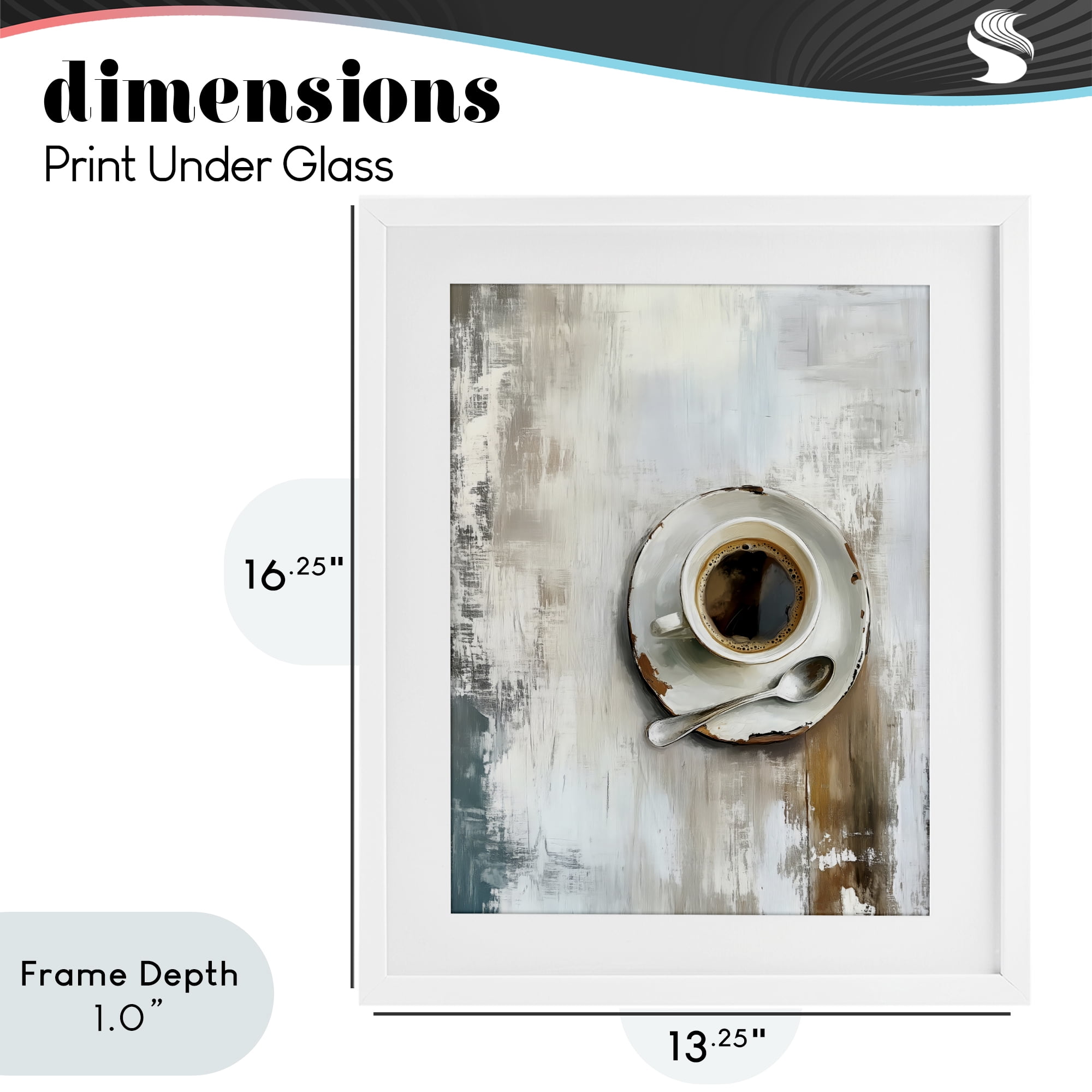 Stupell Industries Neutral & Rustic Cup of Coffee White Framed Print Under Glass, design by LSR Design Studio