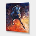 thumbnail image 3 of Designart ' Portrait Of A Galoping Blue Horse ' Farmhouse Canvas Wall Art Print, 3 of 4
