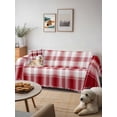 thumbnail image 6 of Red Checkered Sofa Covers for 2-3 Cushion Couch L-Shaped Sectional, Red White Plaid Farmhouse Washable Sofa Covers Slipcover for Living Room Furniture, Couch Cover Blanket 71"x134", 6 of 9