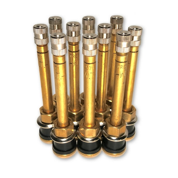 Ten TR571 Straight Brass Clamp in Tubeless 3 3/8 inch inch Truck or Bus Valve Stems by TYK Industries