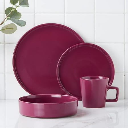 

Kitchenware Coupe Dinnerware Set Service For 8 Black Matte 32 Piece