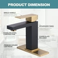 thumbnail image 4 of Black and Gold Bathroom Faucet WOWOW Black Gold Faucet for Bathroom Sink Modern Single Hole Bathroom Faucet with cUPC Supply Lines and Pop up Drain, 4 of 6
