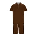 thumbnail image 5 of Men's Suit Two-Piece Ensemble for Modern Solid Color Shirt and Zipper Top with Coordinating Shorts for Versatile Formal-Clex Outfit, 5 of 5