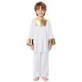 thumbnail image 5 of Miutii Kids Boys 2 Piece Worship Praise Dance Outfit Long Sleeve Metallic Pullover Top with Liturgical Pants Set White 6, 5 of 7