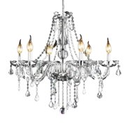 European Style Crystal Chandelier Ceiling Light , Timeless Elegance & Luxury , 6 Arm E12 Lights , Perfect for Living Room, Dining Room, Boutique , Enhances Ambiance in Bars & Restaurants