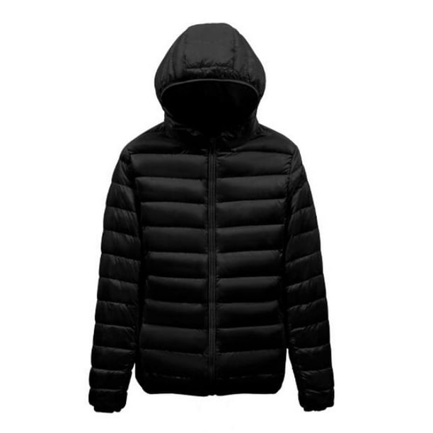 Hooded packable top puffer jacket