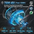 thumbnail image 3 of FREESKY Electric Bike 750W 19 MPH Brushless Motor, 26" Fat Tire 48V 15Ah Samsung Cells Battery 35-80Miles Ebike, 3 of 11