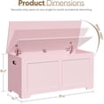 thumbnail image 2 of Storage Chest, 39 inches Chest Box Organizer with 2 Safety Hinges, Wooden Entryway Shoe Organizer Storage Bench, Pink, 2 of 7