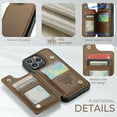 thumbnail image 4 of Allytech Business Wallet Case for iPhone 13 Pro with Credit Card Holder, [RFID Blocking] [Camera Screen Protection] PU Leather Magnetic Clasp Kickstand Shockproof Protective Case - Brown, 4 of 9