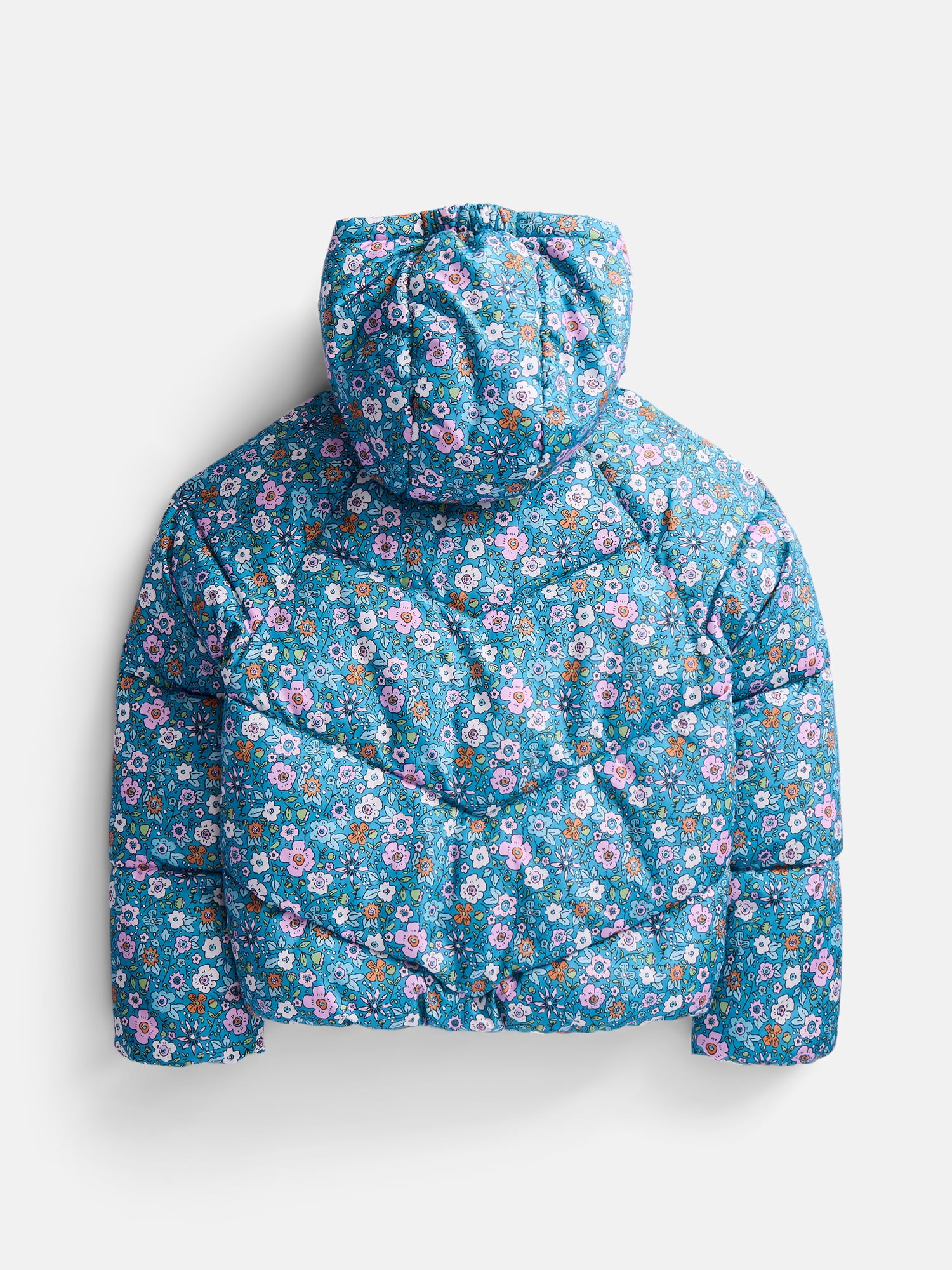 Wonder Nation Girls Heavyweight Puffer Jacket with Hood, Sizes 4-18