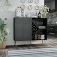 thumbnail image 5 of Furniture of America Tarte Wood Multi-Storage 4-Shelf Wine Buffet Server, Black, 5 of 11